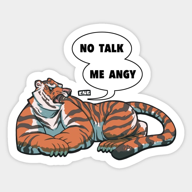 NO TALK ME ANGY Sticker by greatnatureguy